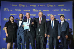 Hall of Fame der Deutschen Forschung 2018 Award, Manager Magazin und Firma Merckv.l.: Barbara M Gruener, Martin Noe, F.-Ulrich Hartl, Stefan Oschmann, Ernst-Ludwig Winnacker, Sascha Fahl